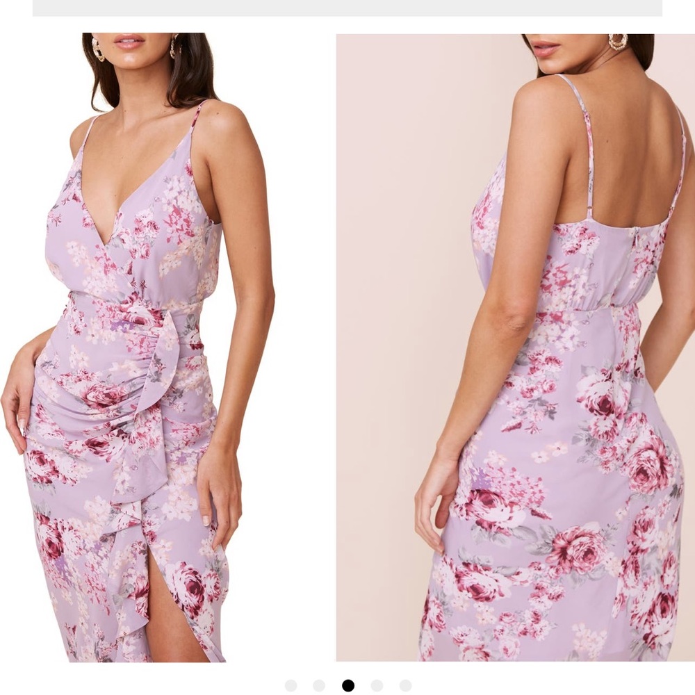ASTR the Label Floral Ruffle Chiffon Dress